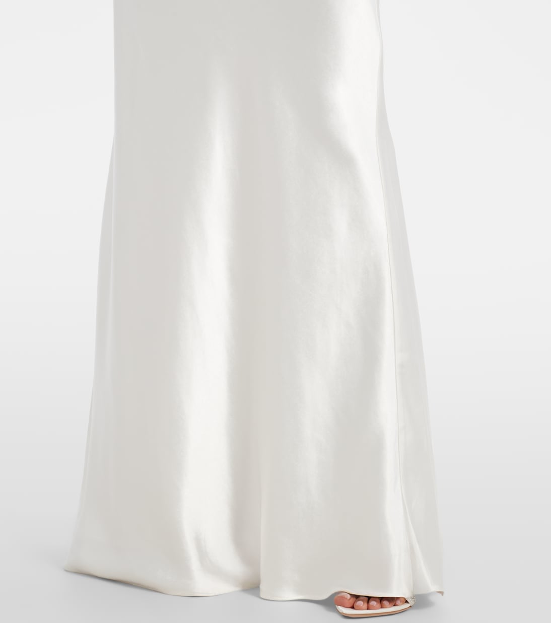 Bridal Maxikleid aus Satin und Bouclé | Self-Portrait