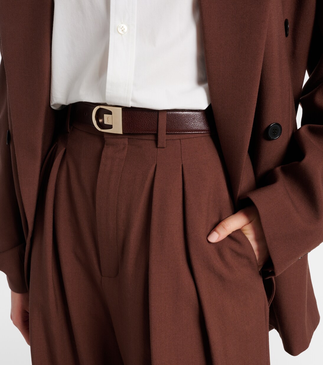 Cinturón de piel reversible | Saint Laurent