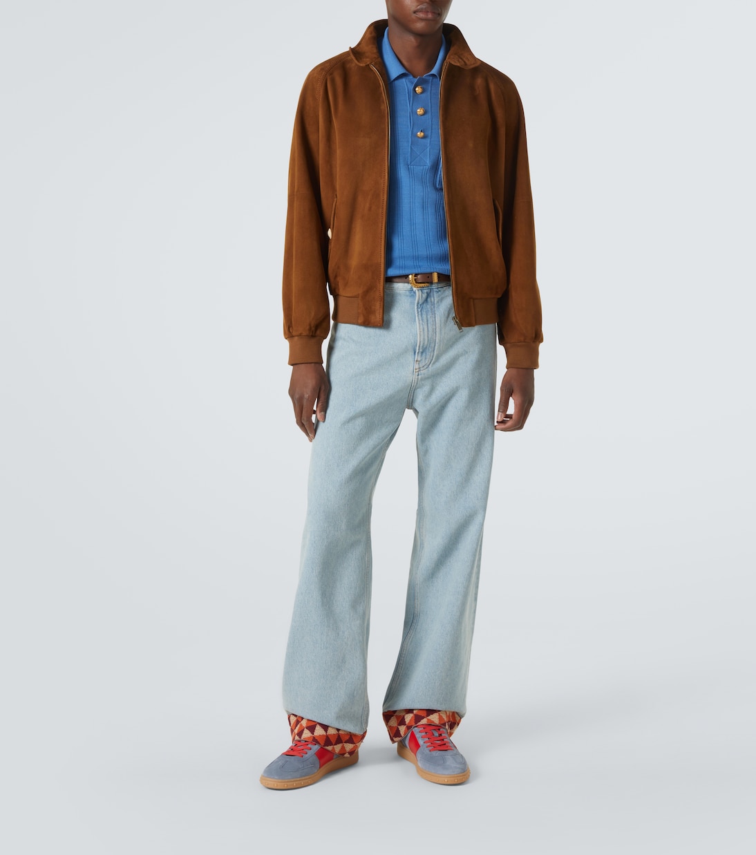 Upvillage leather-trimmed suede sneakers | Valentino Garavani