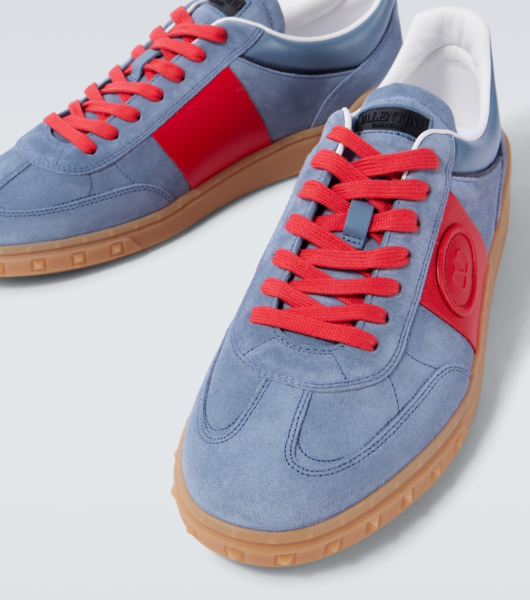 Upvillage leather-trimmed suede sneakers | Valentino Garavani