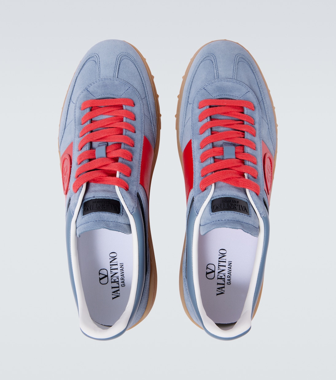 Upvillage leather-trimmed suede sneakers | Valentino Garavani
