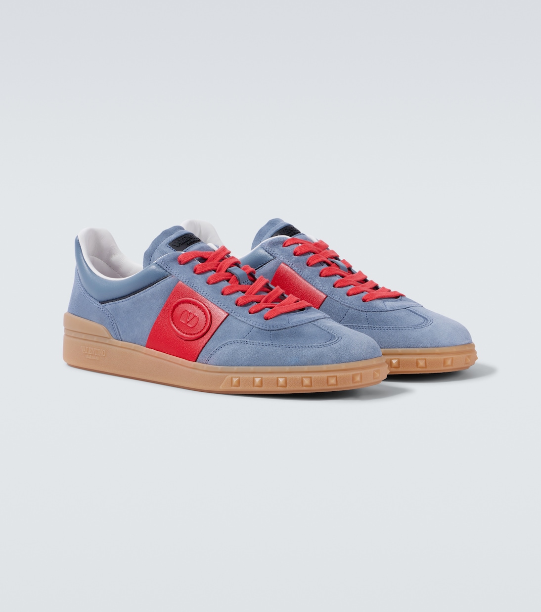 Upvillage leather-trimmed suede sneakers | Valentino Garavani