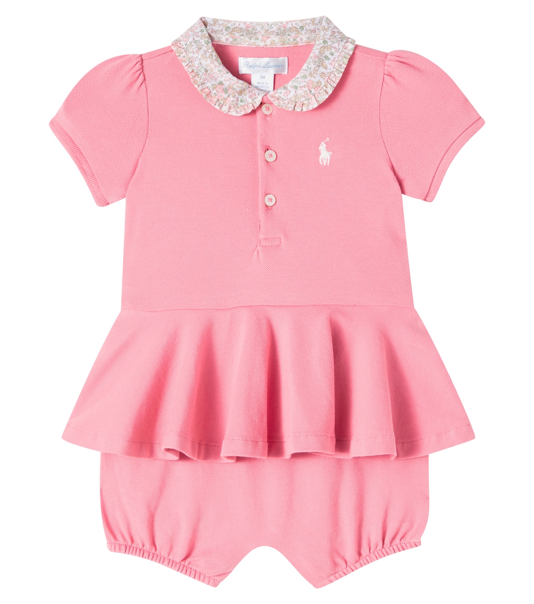 Baby peplum cotton piqué playsuit | Polo Ralph Lauren Kids