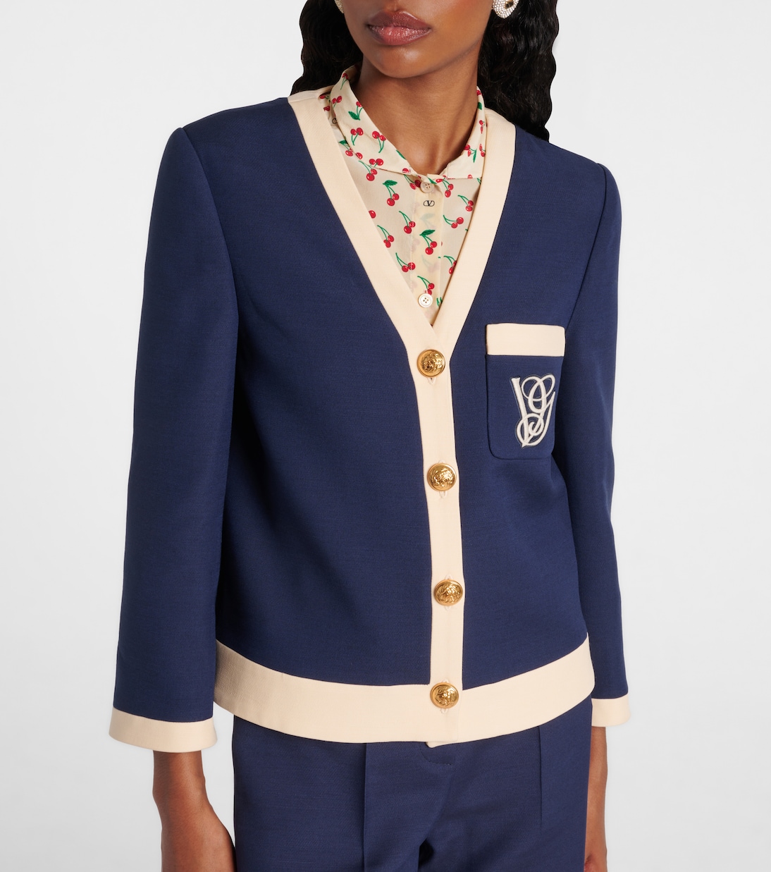 Veste brodée en laine et soie | Valentino