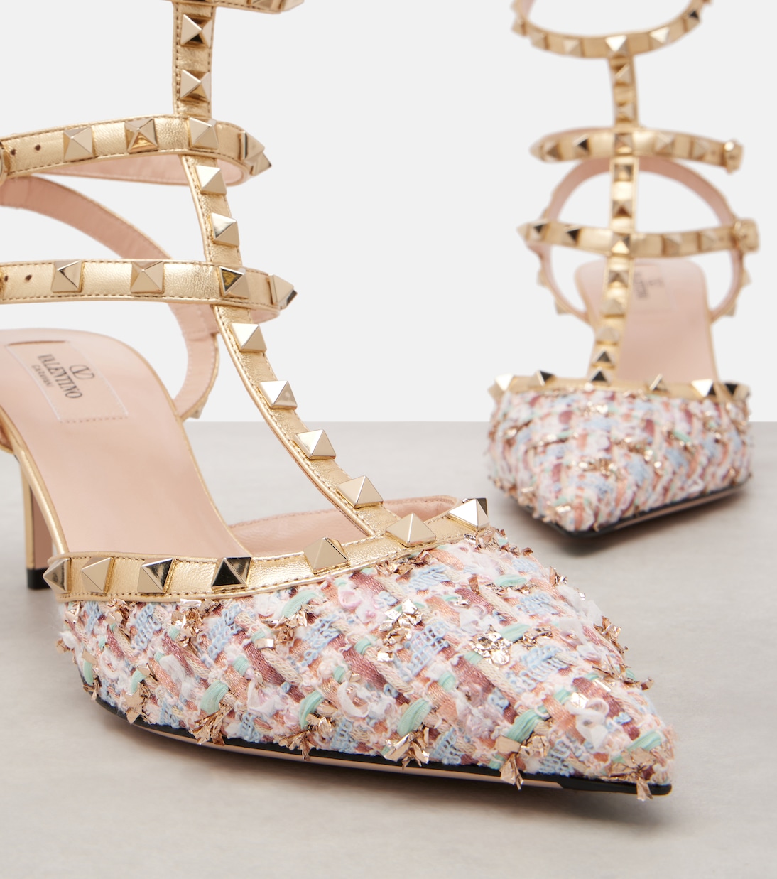 Rockstud 65 tweed and leather pumps | Valentino Garavani