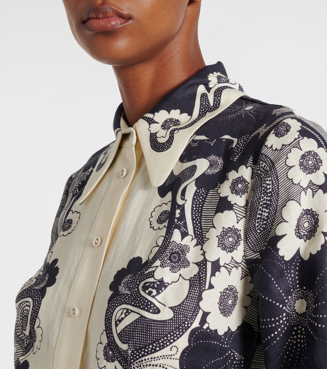 Robe chemise Mickey imprimée en lin | Alémais