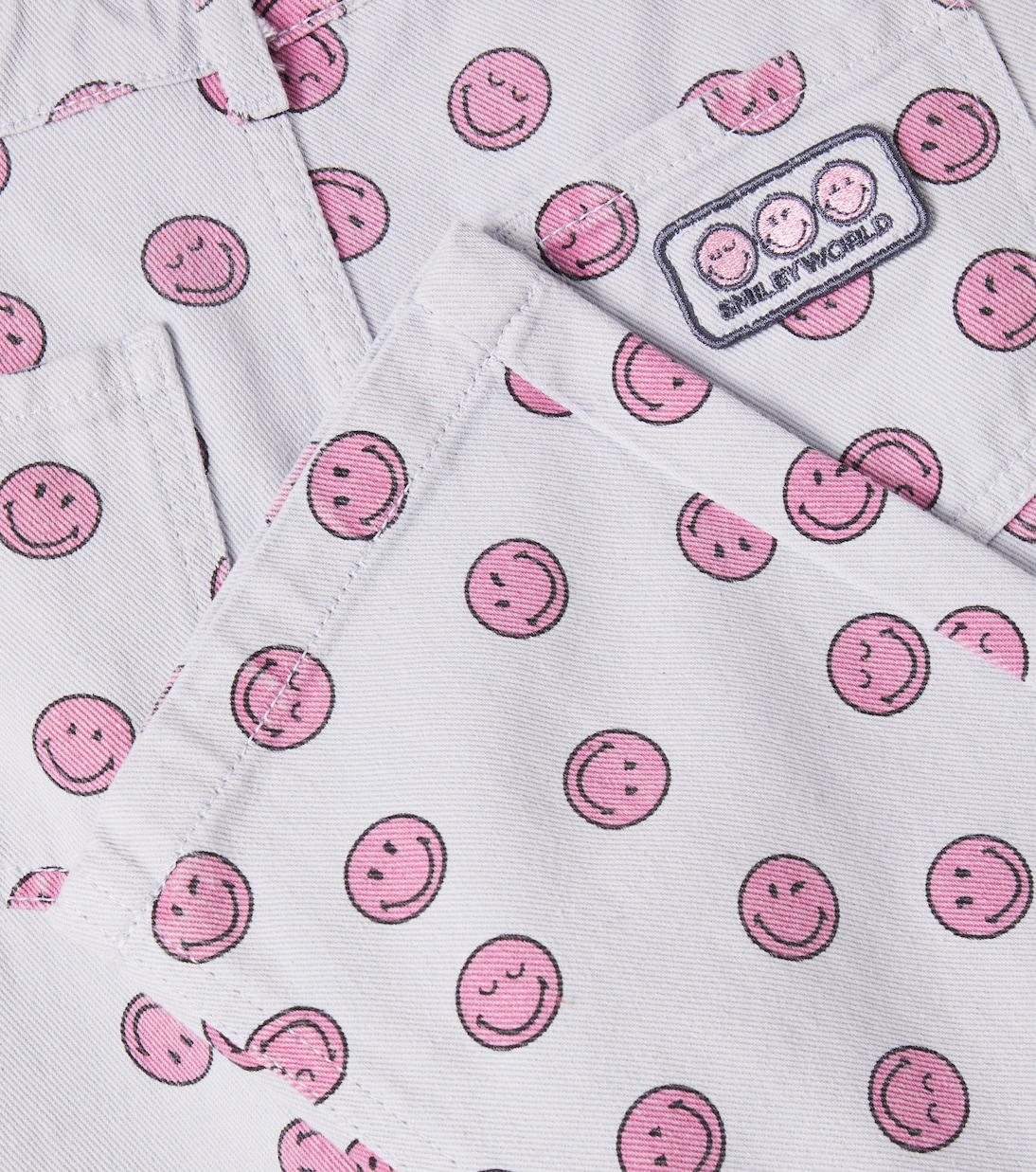 Smiley printed cotton straight jeans | The New Society