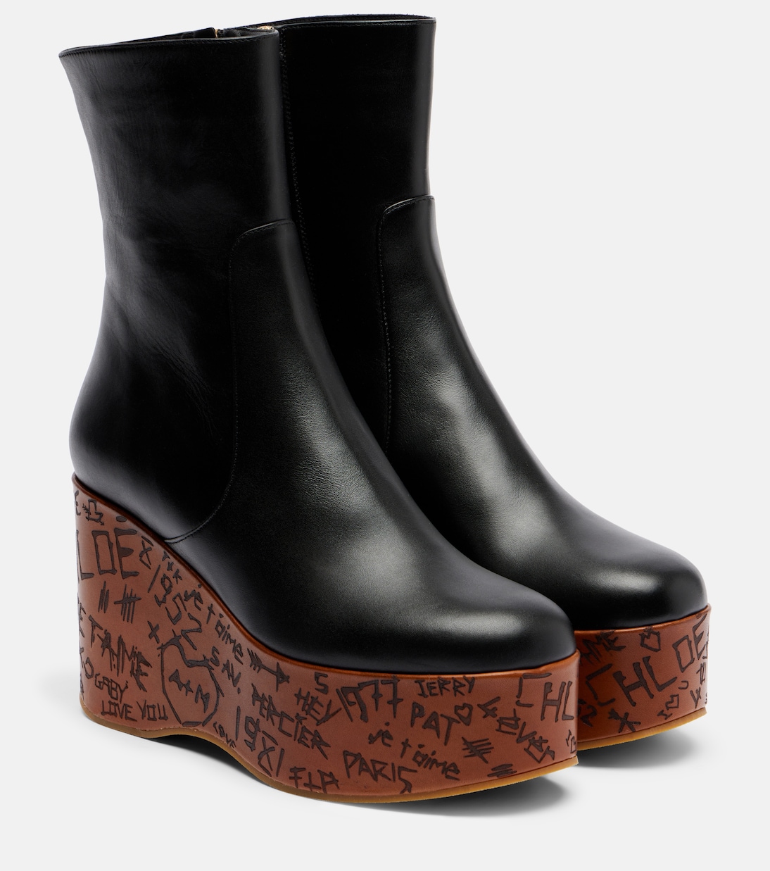 Maxime leather wedge ankle boots | Chloé