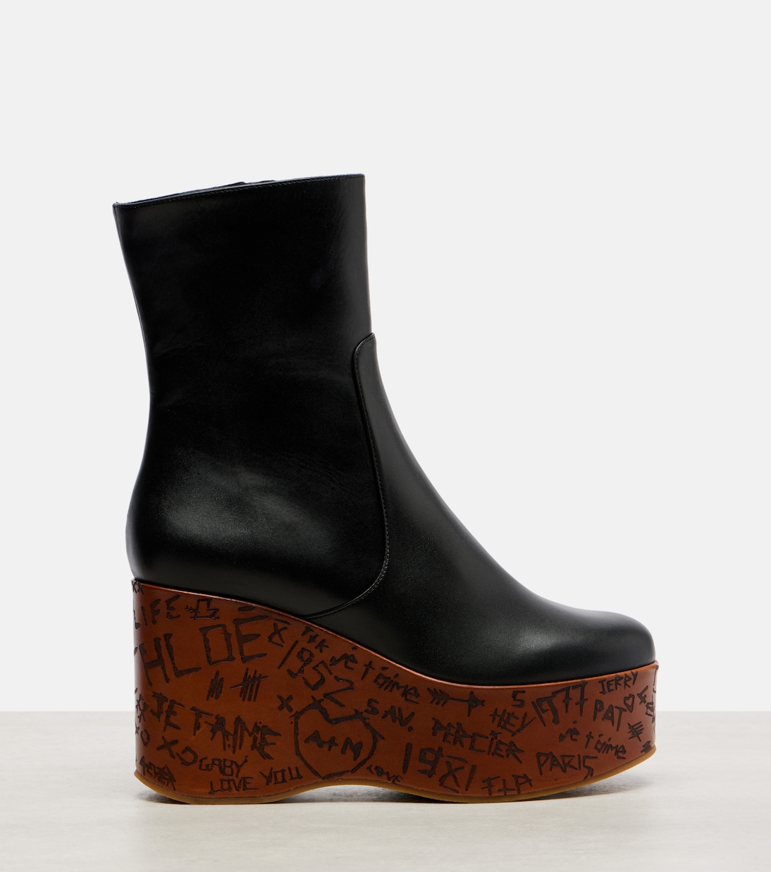 Maxime leather wedge ankle boots | Chloé
