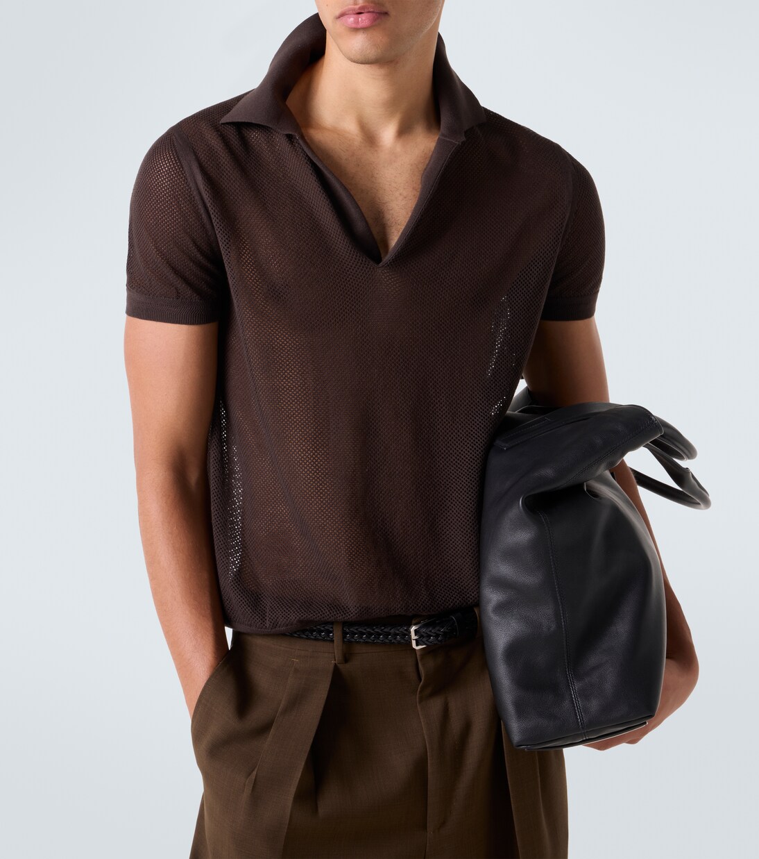 Semi-sheer cotton and silk polo shirt | Tom Ford