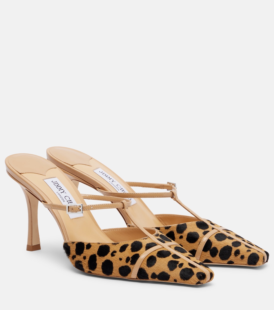 x Conner Ives Gloria 85 calf hair mules | Jimmy Choo