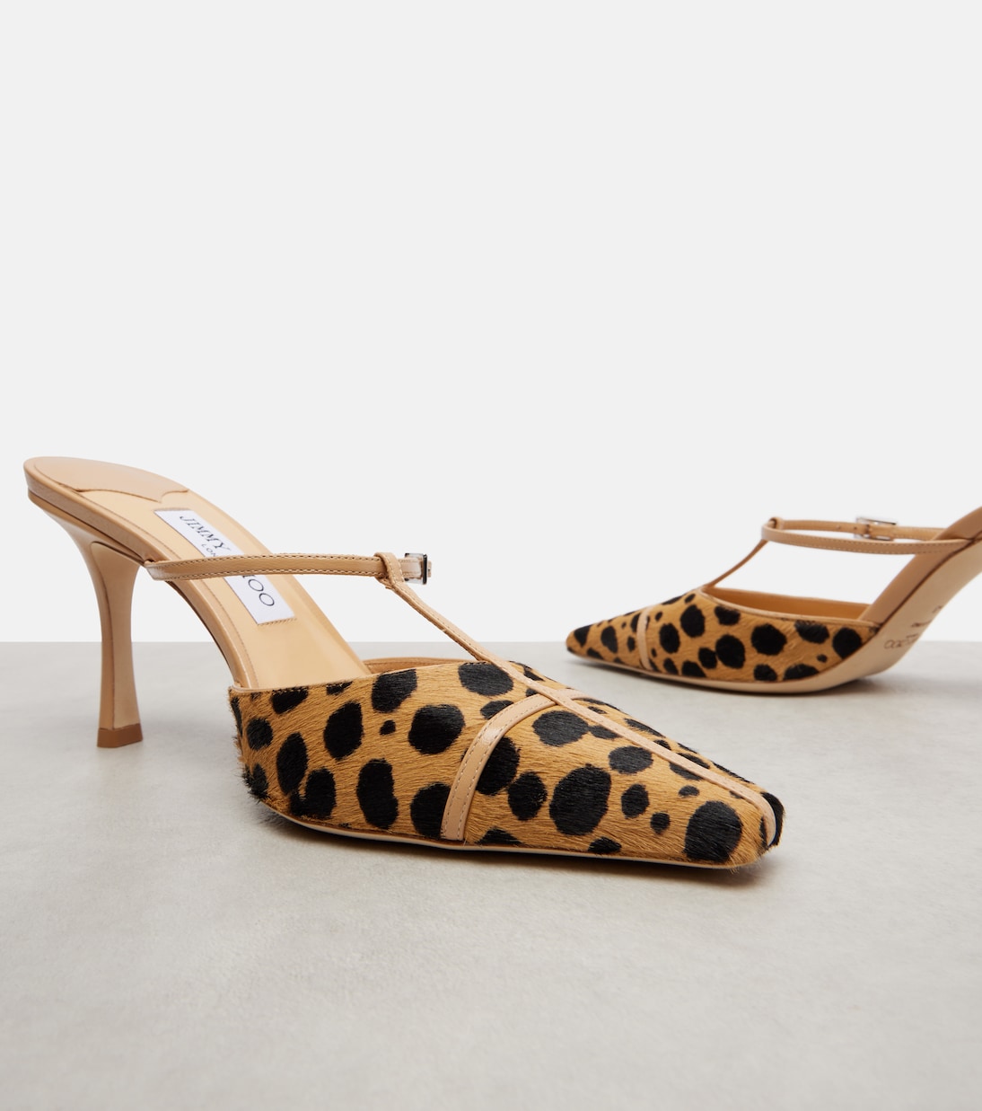 x Conner Ives Gloria 85 calf hair mules | Jimmy Choo