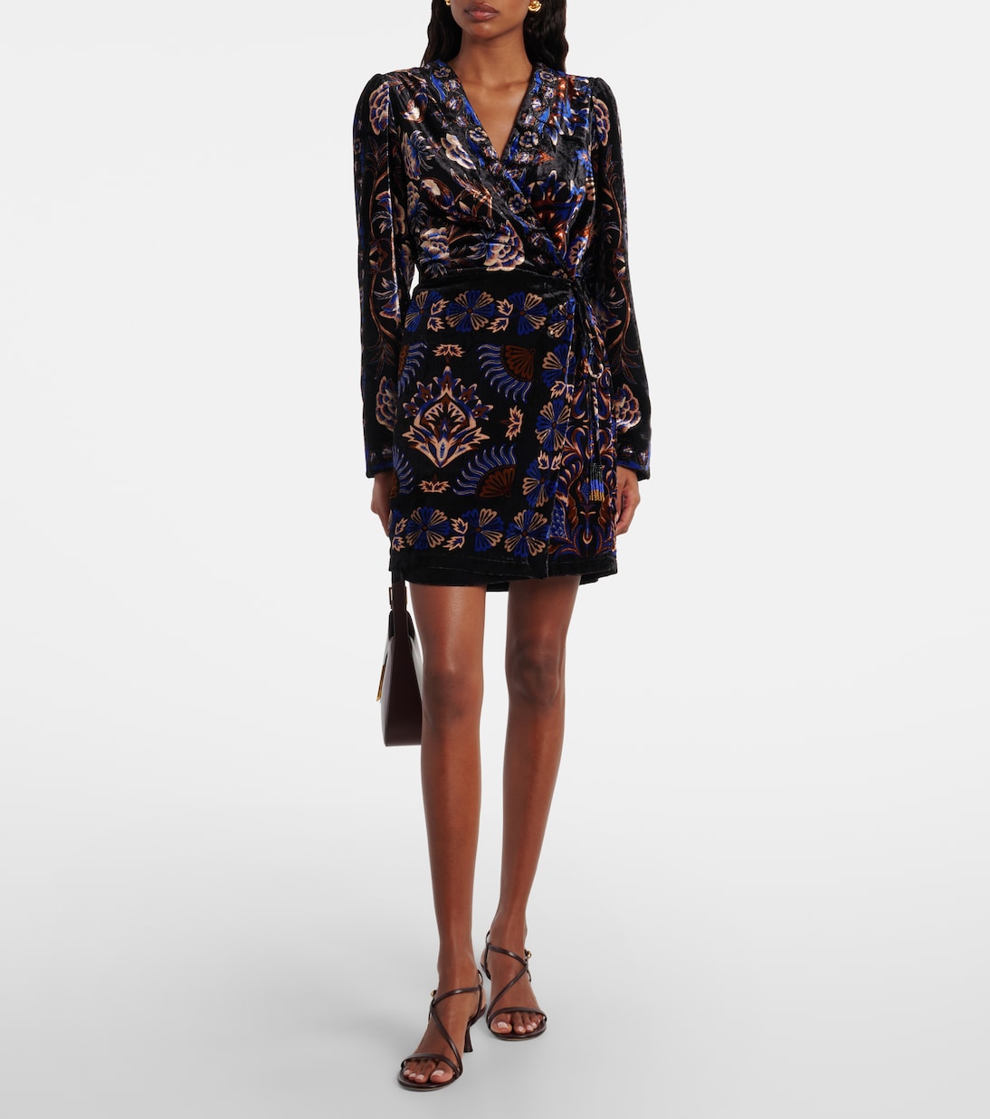 Arabesque Mix Scarves velvet wrap dress | Farm Rio