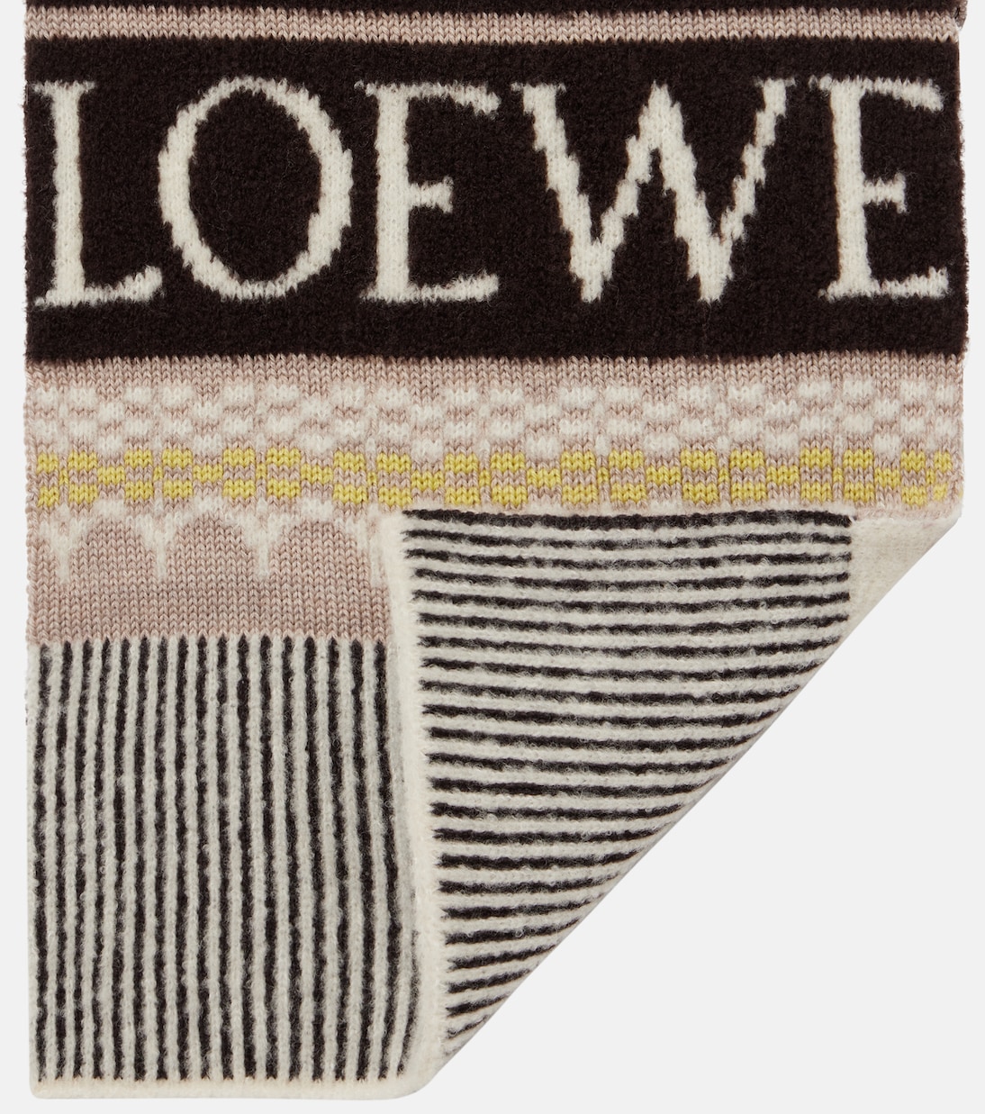 x Louis Wain Fair Isle wool-blend scarf | Loewe