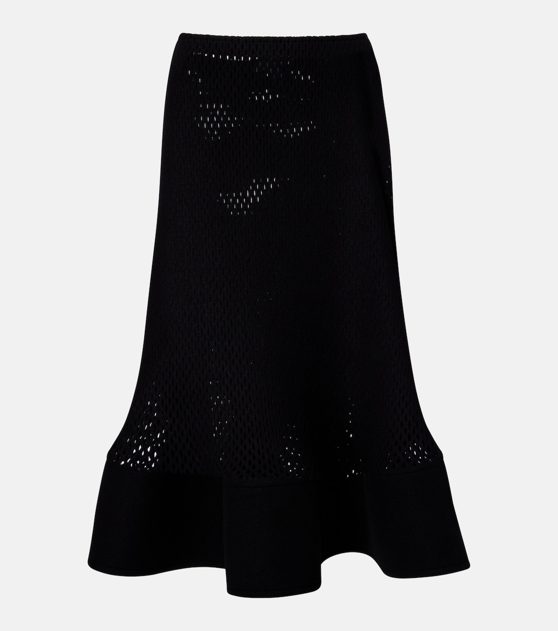 Open-knit wool-blend midi skirt | Alaïa