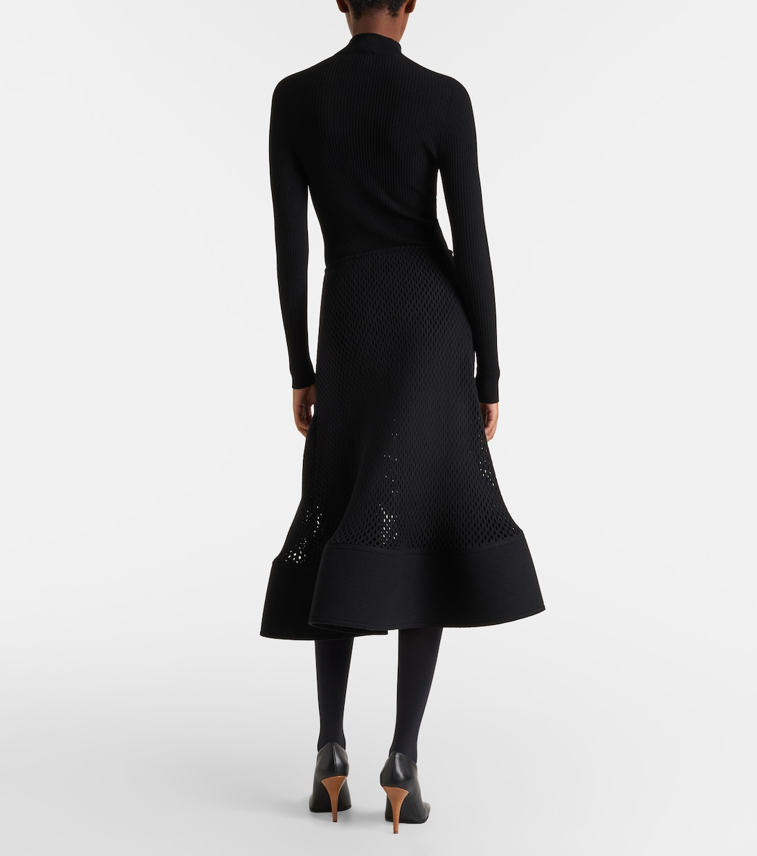Open-knit wool-blend midi skirt | Alaïa
