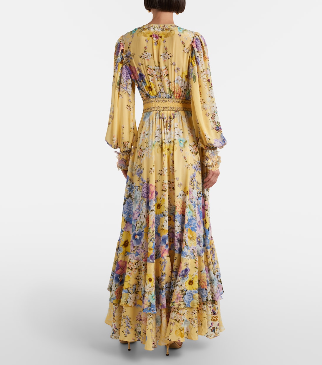 Embellished floral silk crêpe maxi dress | Camilla