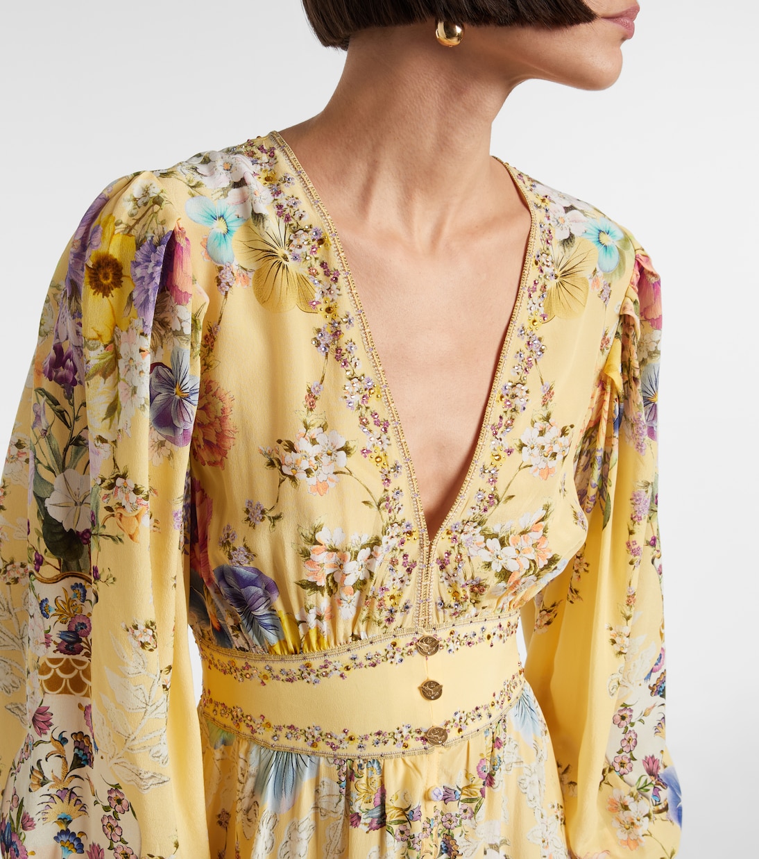 Embellished floral silk crêpe maxi dress | Camilla