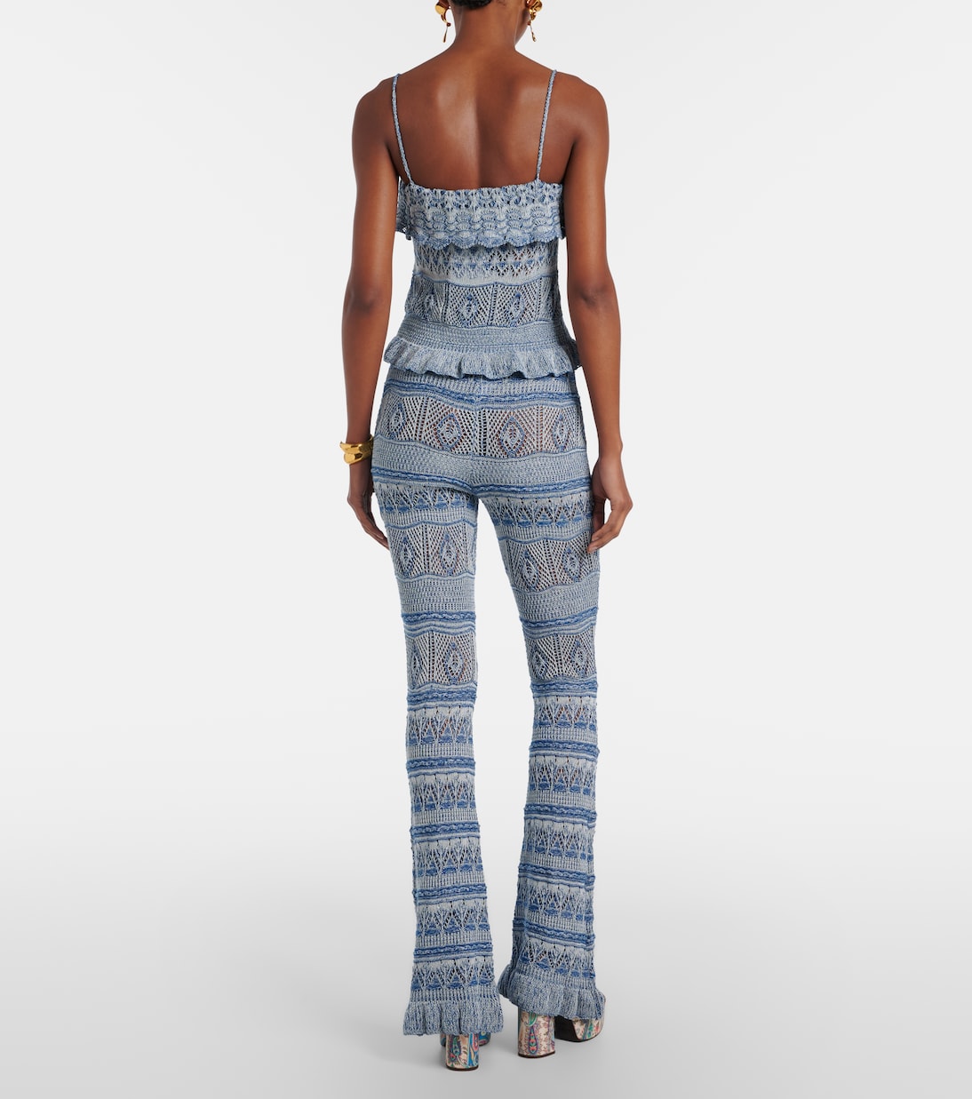 Crochet cotton flared pants | Etro