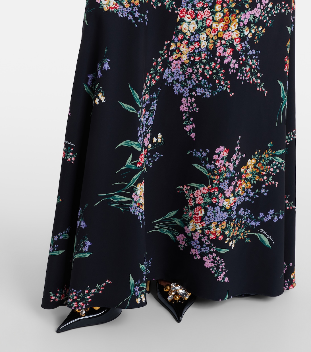 Floral silk-blend charmeuse maxi dress | Dolce&Gabbana