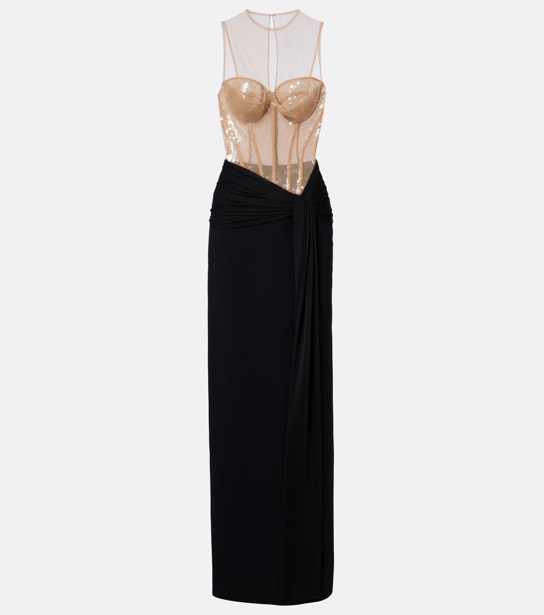Sequined paneled bustier gown | David Koma