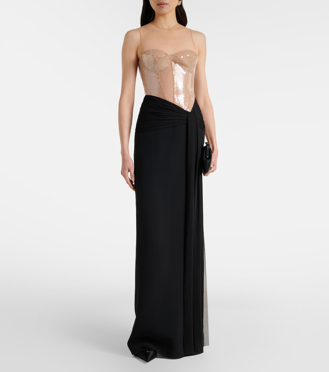 Sequined paneled bustier gown | David Koma