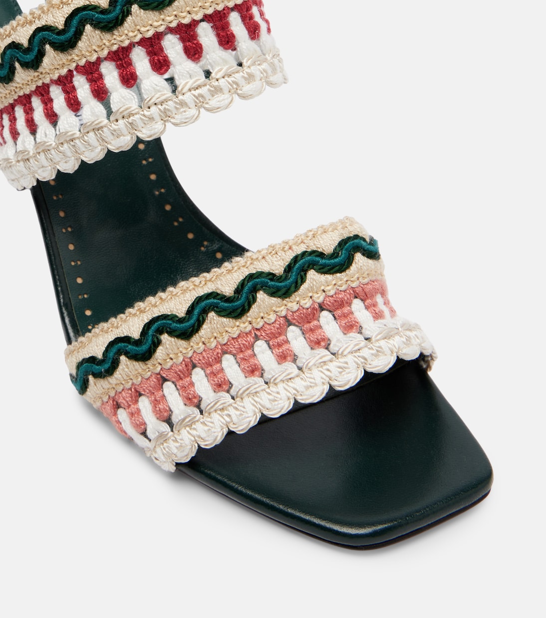 Mabeco 90 leather-trimmed knitted mules | Manolo Blahnik