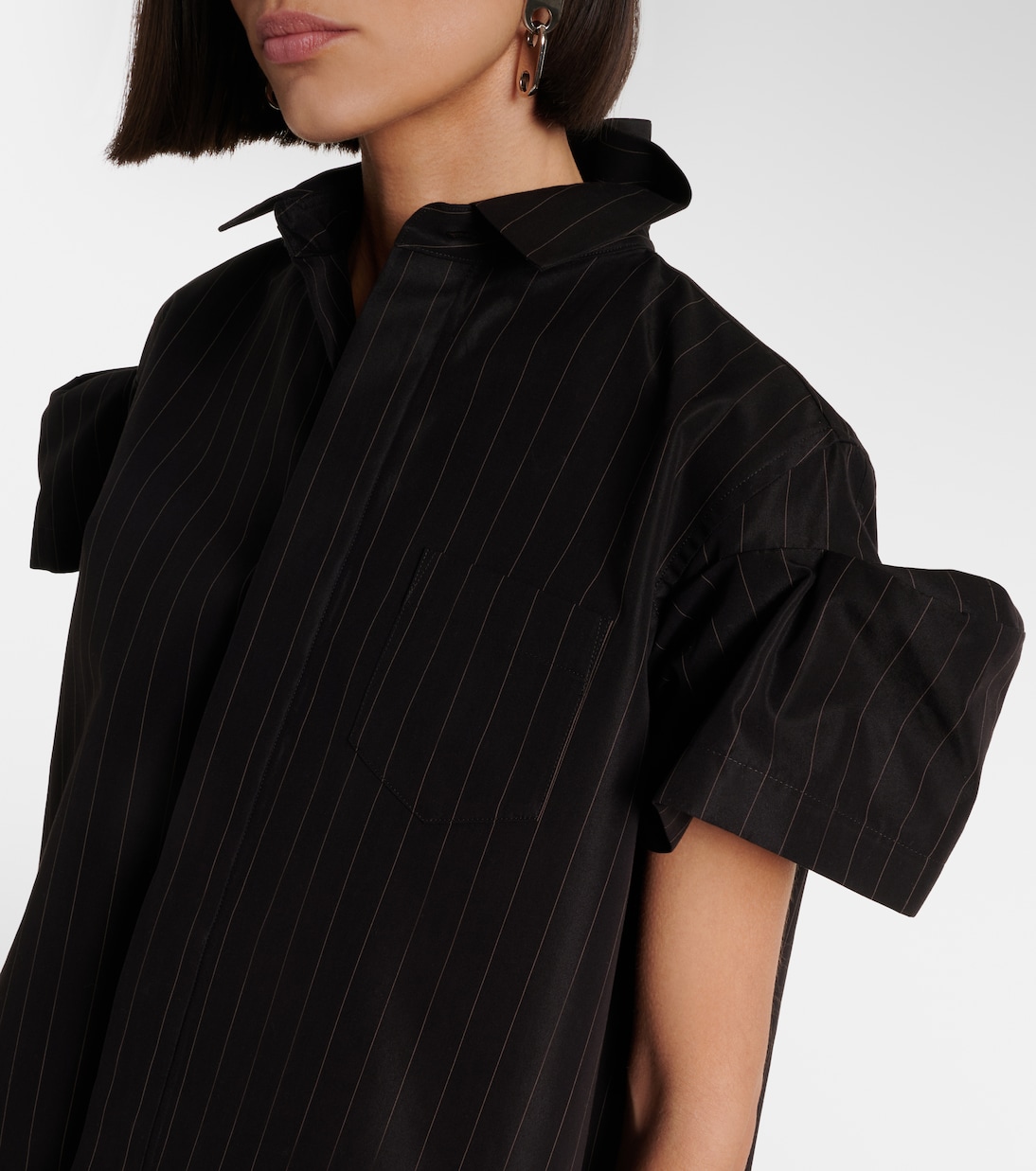 Pinstripe cotton-blend top | Sacai