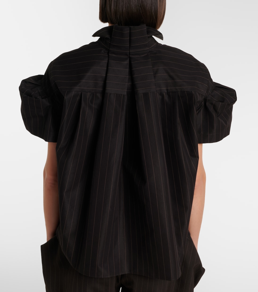 Pinstripe cotton-blend top | Sacai
