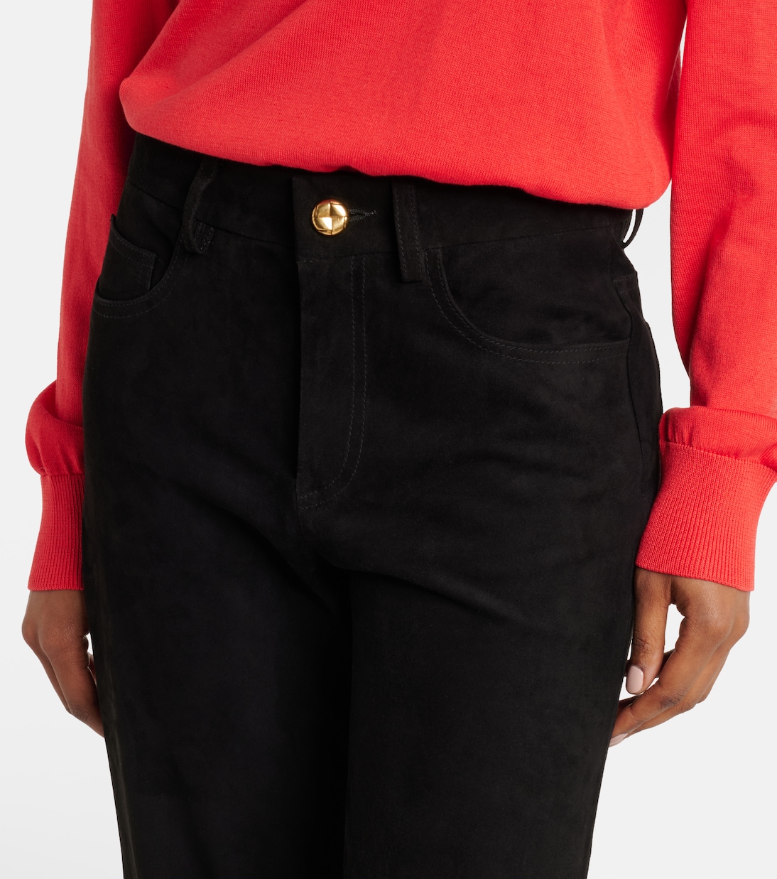 Gerade Hose Viva Paso aus Veloursleder | Blazé Milano