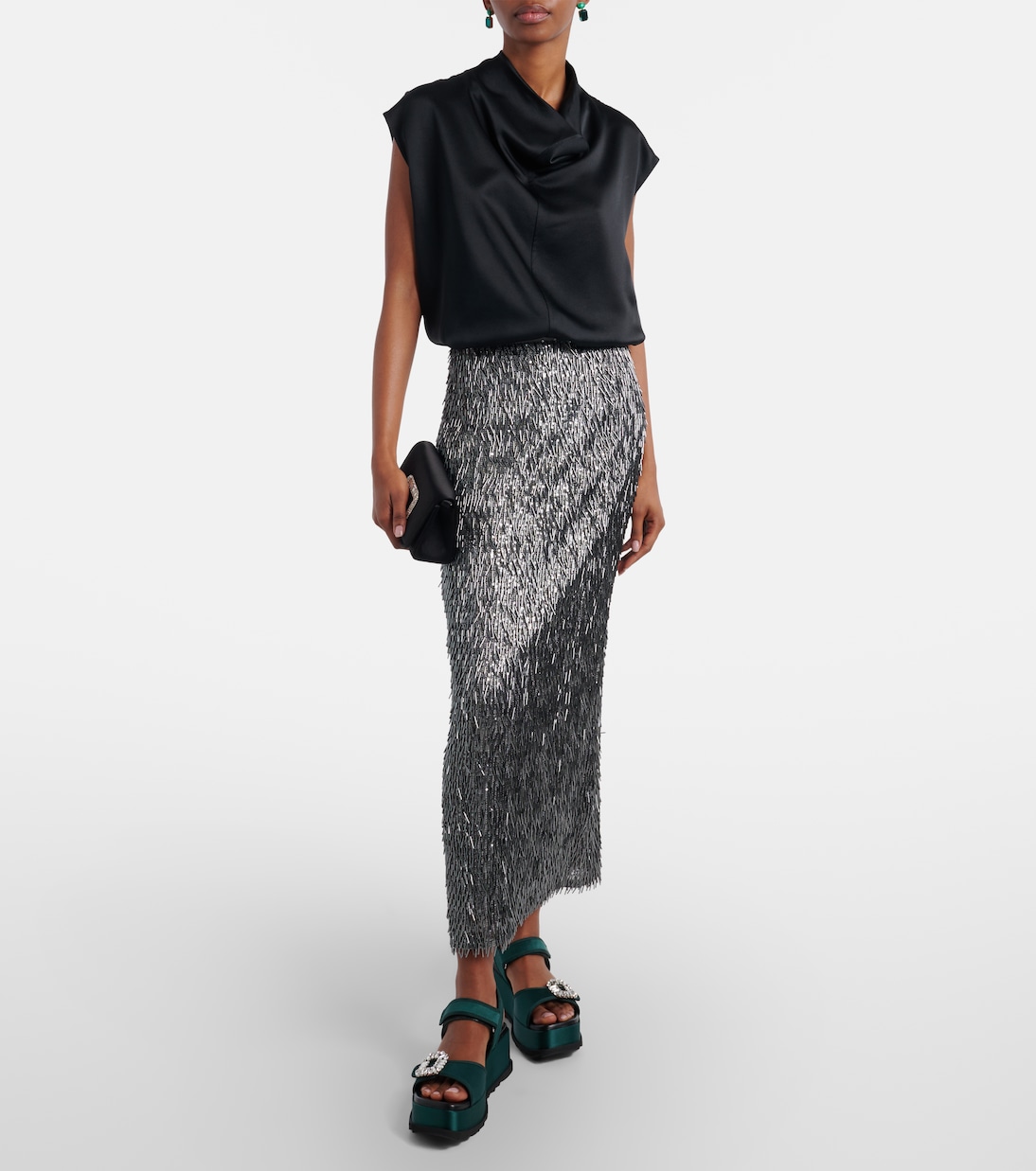 Slidy Viv' leather platform sandals | Roger Vivier