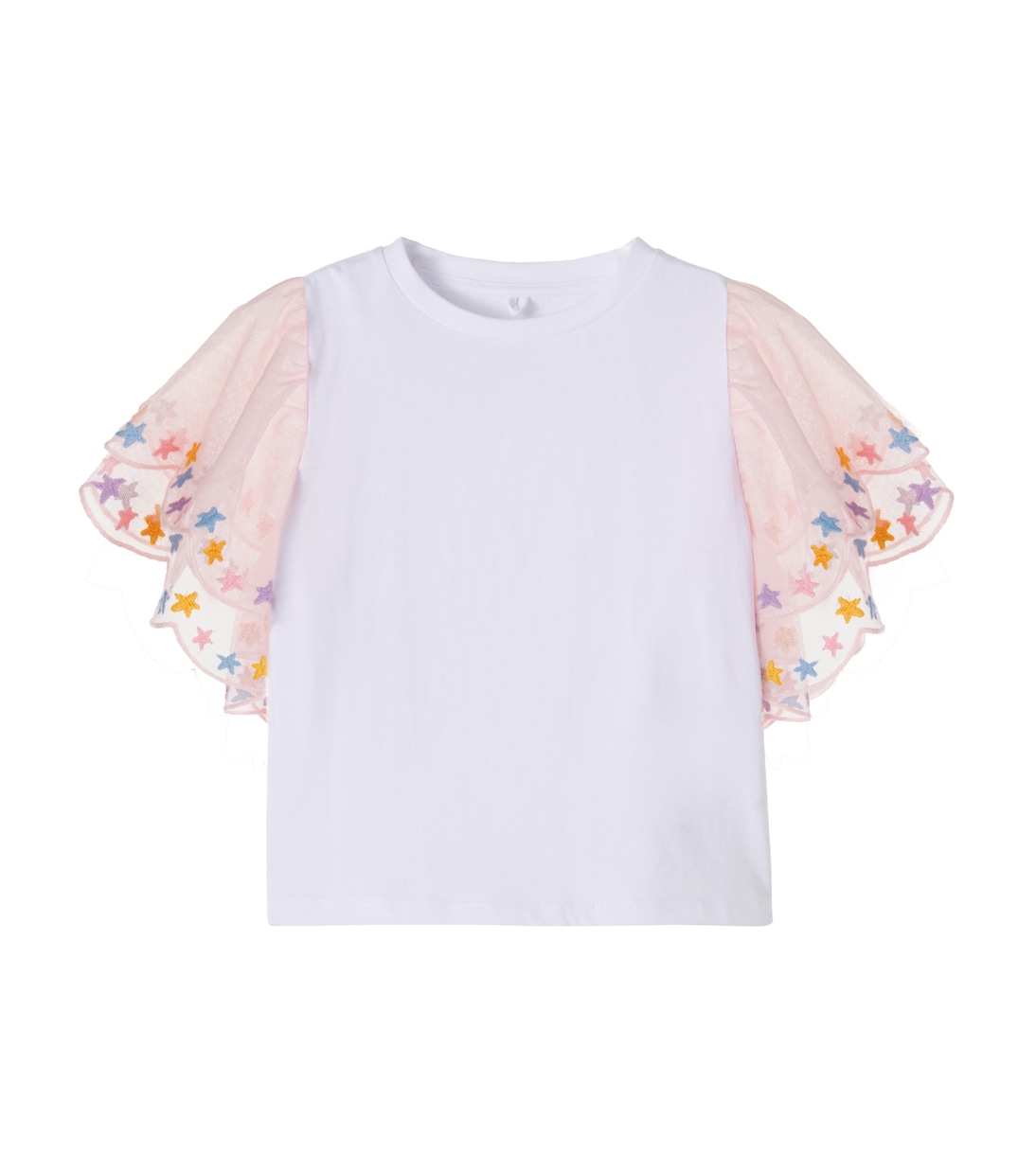 Top in cotone con ricami in tulle | Stella McCartney Kids