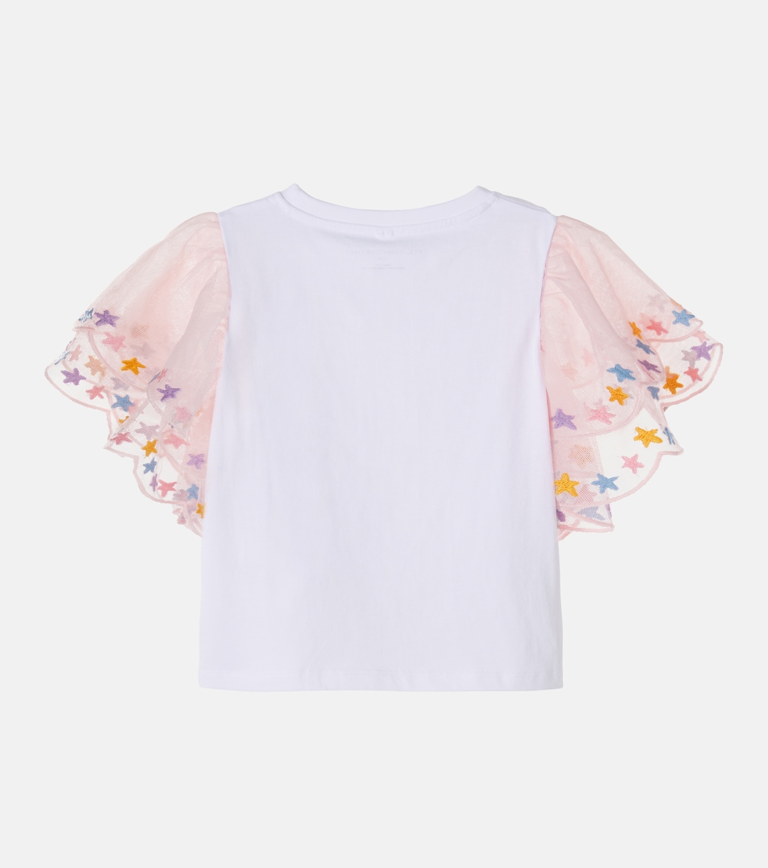 Top in cotone con ricami in tulle | Stella McCartney Kids