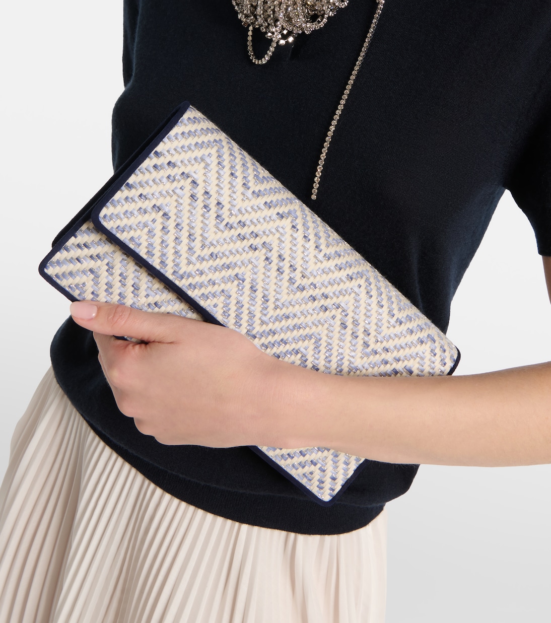 Pochette Capripla en raphia | Manolo Blahnik