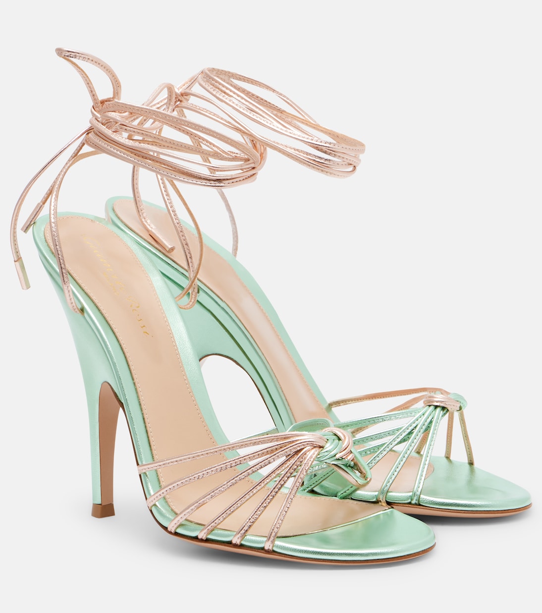 Metallic leather slingback sandals | Gianvito Rossi