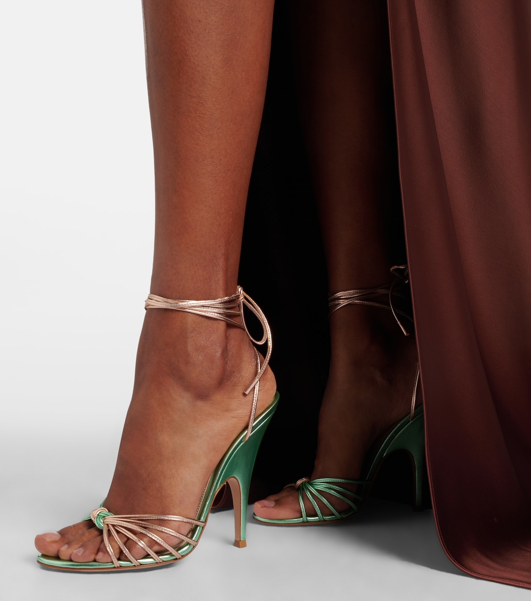 Metallic leather slingback sandals | Gianvito Rossi