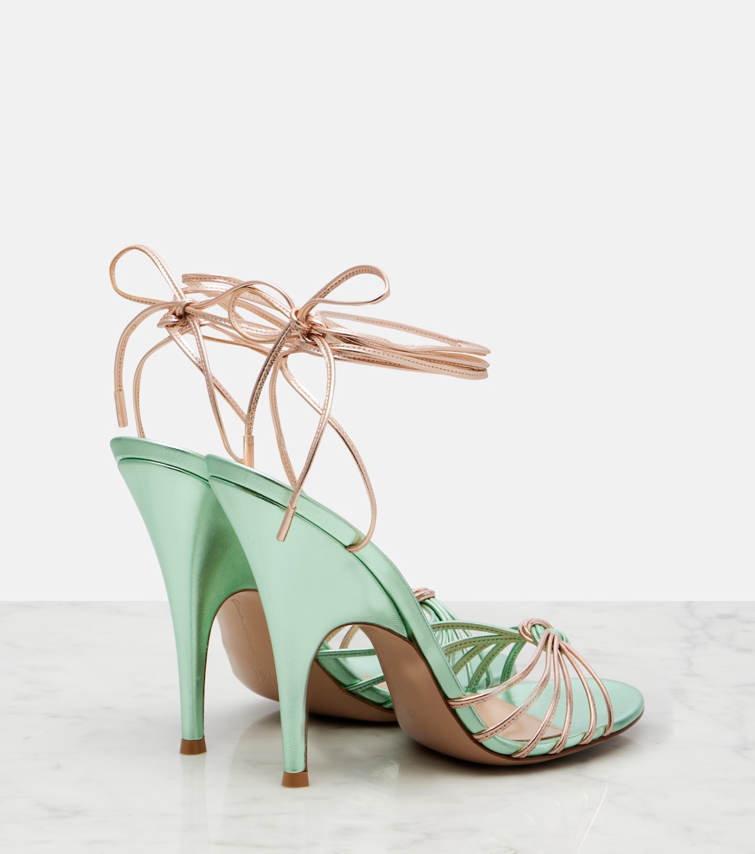 Metallic leather slingback sandals | Gianvito Rossi