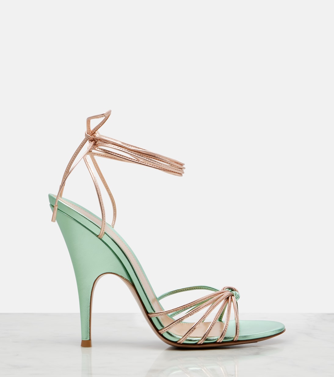 Metallic leather slingback sandals | Gianvito Rossi