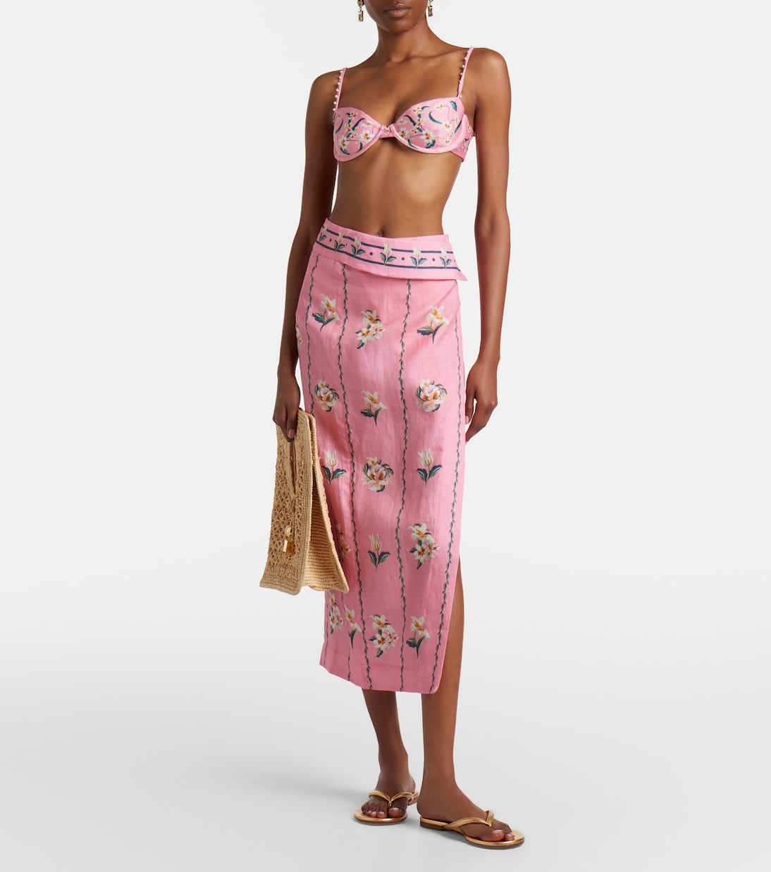 Tierra floral linen beach cover-up | Agua by Agua Bendita