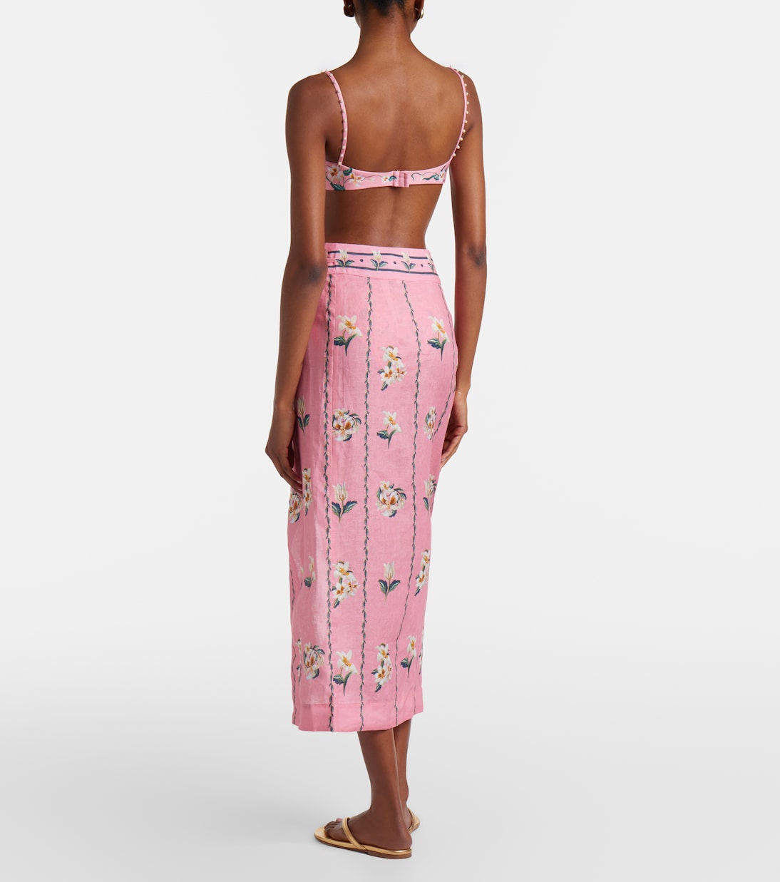 Tierra floral linen beach cover-up | Agua by Agua Bendita