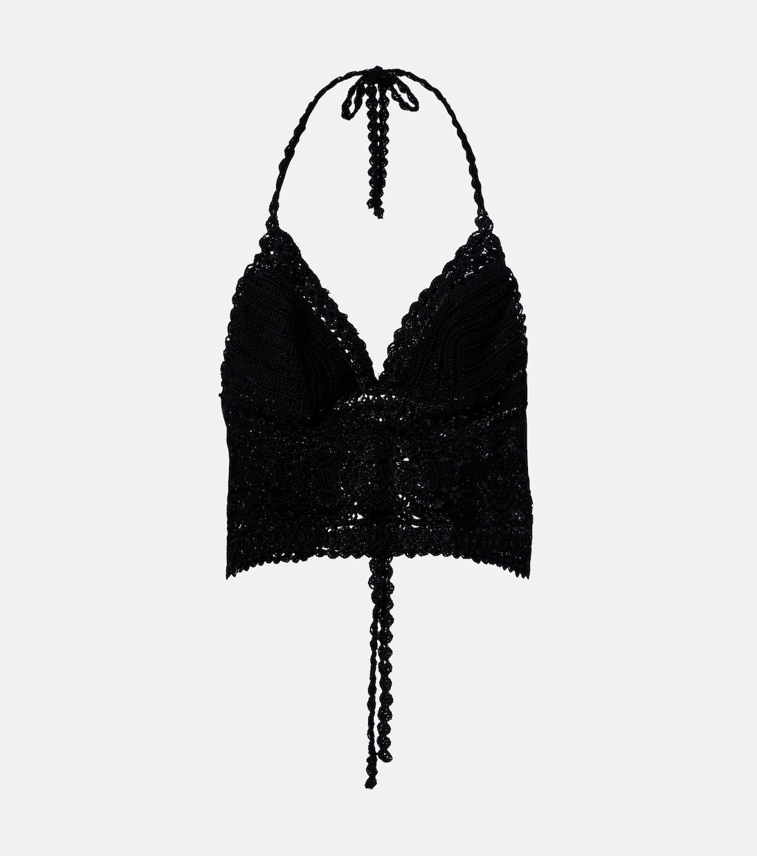 Filigree crochet halterneck cotton top | Anna Kosturova