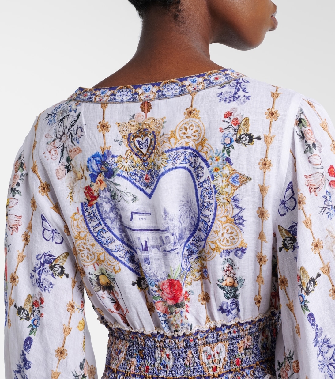 Printed linen maxi dress | Camilla