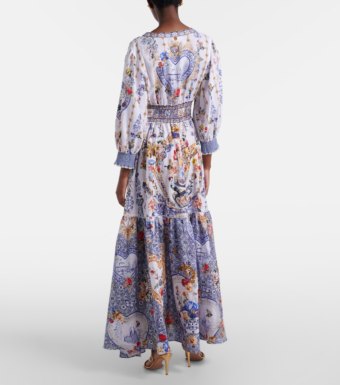 Printed linen maxi dress | Camilla