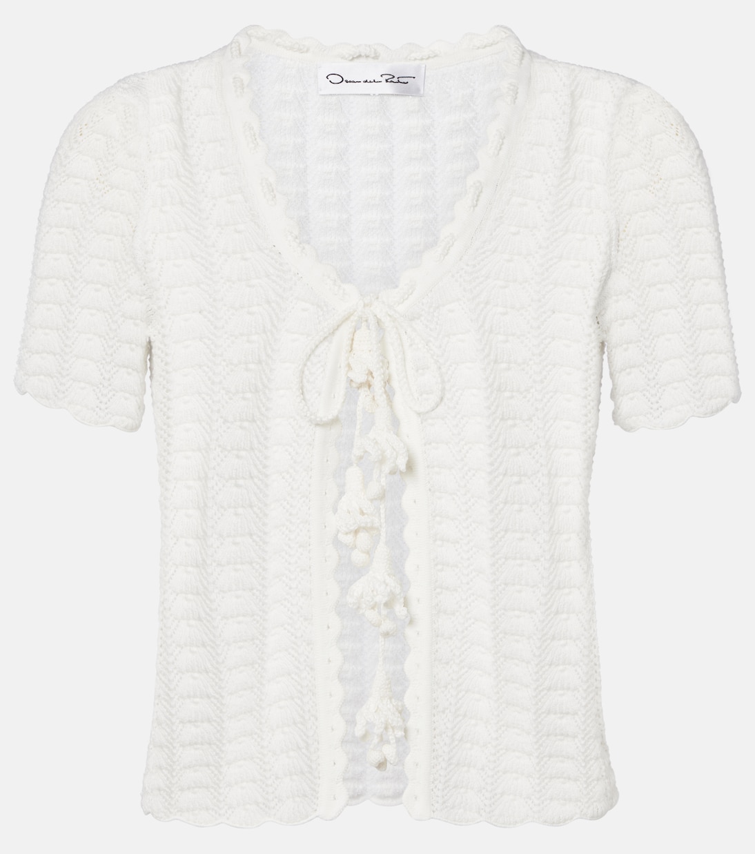 Pointelle cotton and silk cardigan  | Oscar de la Renta