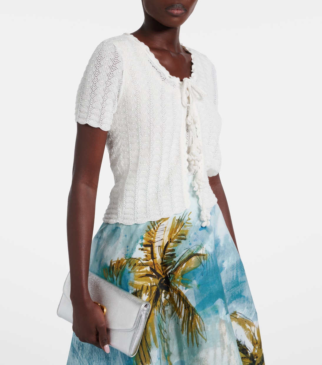 Pointelle cotton and silk cardigan  | Oscar de la Renta