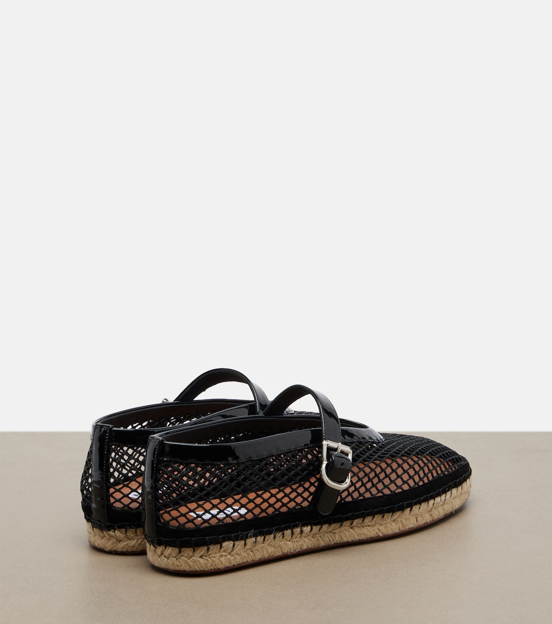 Fishnet leather-trimmed espadrilles | Alaïa