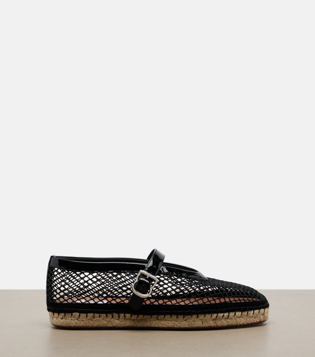 Fishnet leather-trimmed espadrilles | Alaïa