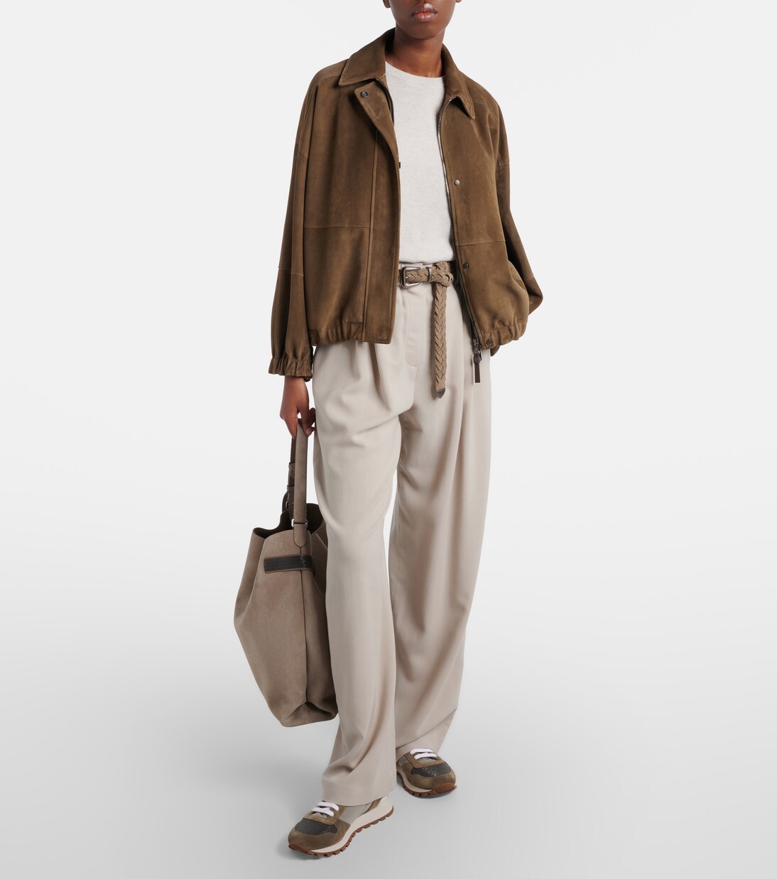 Monili wool-blend wide-leg pants | Brunello Cucinelli