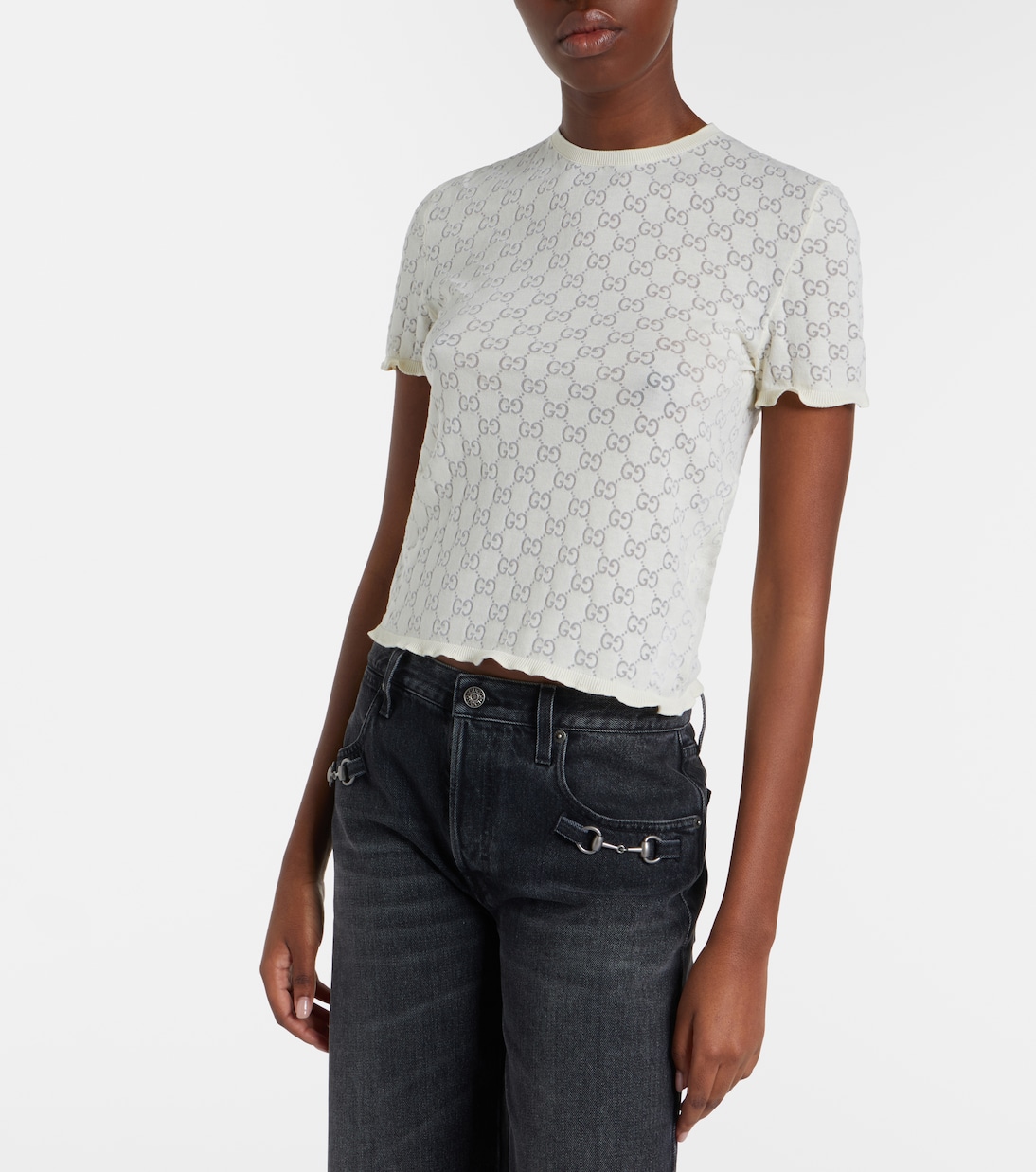 T-shirt GG en coton mélangé | Gucci