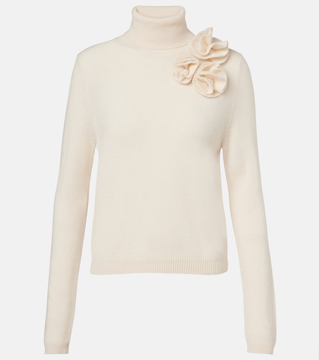 Pullover aus Wolle und Kaschmir mit floraler Applikation | Jardin des Orangers